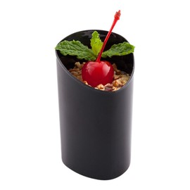 Restaurantware 3 Ounce Shot Glasses 100 Round Shot Cups - With Black Finish Disposable Plastic Shot Glasses For Serving Samples At Wedding Banquets And Catered Events