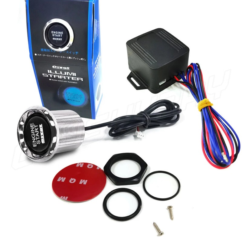 CHUSYYRAY LED Glow Blue DC 12V Engine Starter Button Push