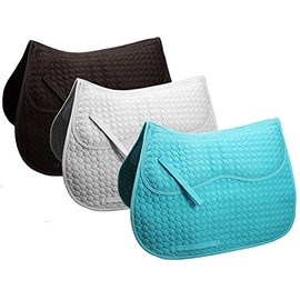Derby Originals Extra Comfort All Purpose English Saddle Pad with Removable Memory Foam, Blue