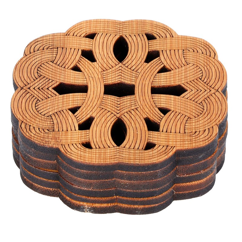 6PCS Bamboo Coaster Teacup Mat AntiScald Heat Insulation Pad Tea