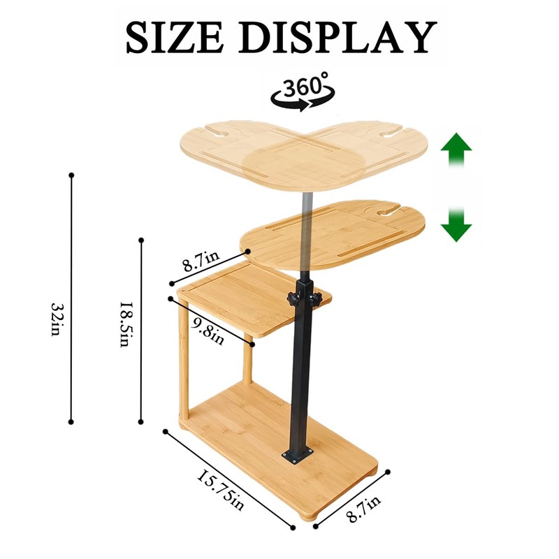 Bathtub Tray, 3 Layer Bathtub Tray Table with Adjustable Height,