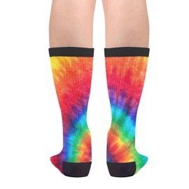 Tie Dye Socks Spiral Rainbow Funny Novelty Casual Crew Socks Gifts For Men Women