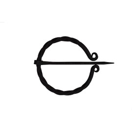 Viking Traders Hand-Forged Medieval design Twisted O shape brooch with clock pin unisex for cloak shawl and scarf