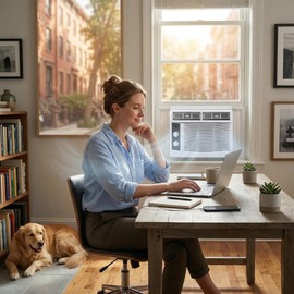 Takywep 5,000 BTU Window Air Conditioner, 3-in-1 Cooling, Cools Up to 200 Sq. Ft, Energy Efficient, 3 Fan Speeds, Dehumidifier, Washable Filter, for Bedroom, Apartment, Office