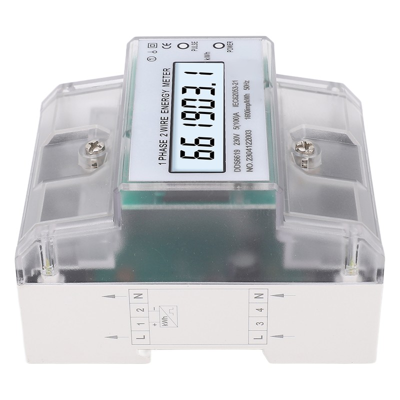 Digital Energy Meter 1 Phase 2 Wire KWh Electricity Wattmeter