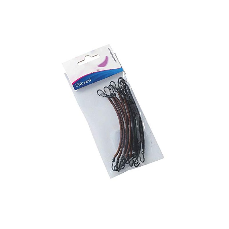Bag of 12 Black Elastic Hooks