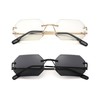 Pro Acme Rimless Rectangle Sunglasses for Men Women Polygon Frameless