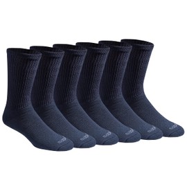 Dickies Men's Dri-Tech Essential Moisture Control Crew Socks Multipack, Essential Worker Navy (6 Pairs), Large
