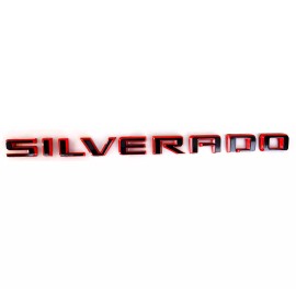 AutoTattoo For2019-2022 Silverado Tailgate Letter Logo Emblem Badge Z71 LT LTZ Black Red