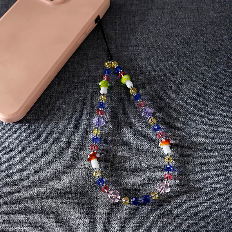 AOKSUNOVA Handykette Kurz Universal Handyanhänger Perlen Handyband Kurz Phone Charm