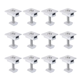 sourcing map Solar Panel Middle Clamps 35mm Aluminium Solar Panel Mount Mid Clips for Solar Rail Mounting System Install Hardware 12 Pcs