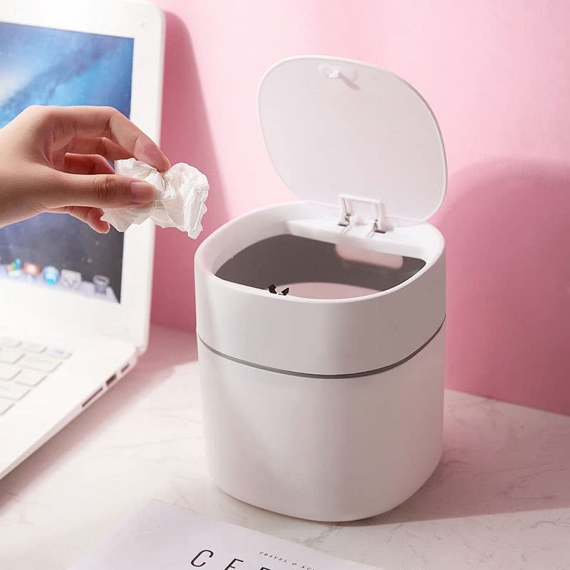 ETRAVEL Small bin office desk bin with lid for countertop,