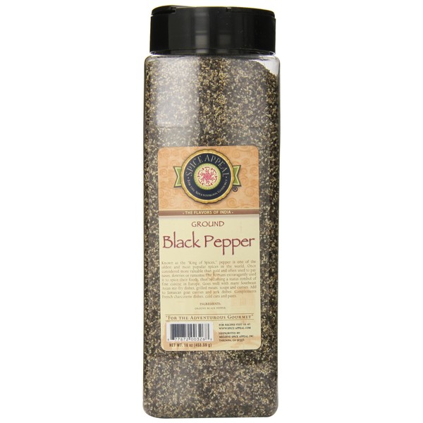 Spice Appeal Black Pepper Ground, 16 Ounce