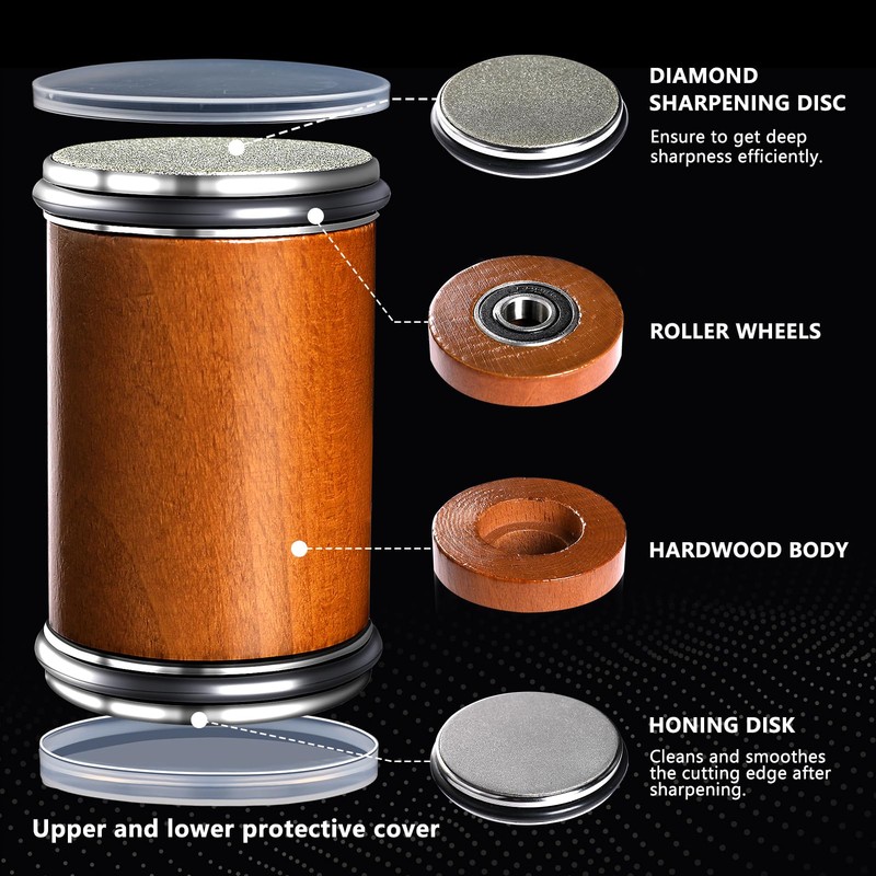 NDICANG Rolling Knife Sharpener Kit - Professional Diamond & Ceramic