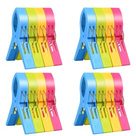 Newaner Large Clothes Pegs, Towel Clips, Beach Towel Clips, Beach Towel Clips, Windproof Clips on Beach and Sun Loungers for Laundry (Pack of 16)