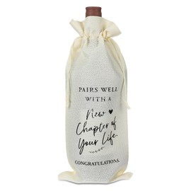 1Pcs New Chapter Wine Bag, Going Away Gifts for Friends Gift Bags, Coworkers, Teachers, Farewell Going Away Gifts for Women Men, New Beginning News Business Owner Wine Bottle Bag