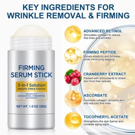 Retinol Firming Essence Stick for Face & Neck, Anti-Aging Wrinkle Smoothing Stick, Targeted Lifting & Firming, Portable Mess-Free Skincare Balm, Fast Absorbing, Fragrance Free 1pack