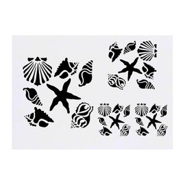 Azeeda 4 x 'Muscheln & Seesterne' Temporäre Tattoos - Wasserfest, Hautfreundlich & Ungiftig · Transfers in Verschiedenen Größen (TO00075886)