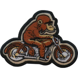 Ivamis Motorcycle Monkey Iron on Patch - 4x3 inch - P7307