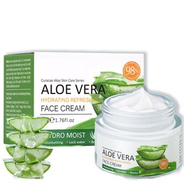 98% Aloe Vera Face Cream, Moisturiser Face Women, Aloe Vera Hydrating Face Moisturiser For All Skin Types, Face Cream for Women for Moisturising, Anti-Wrinkle and Nourishing Face