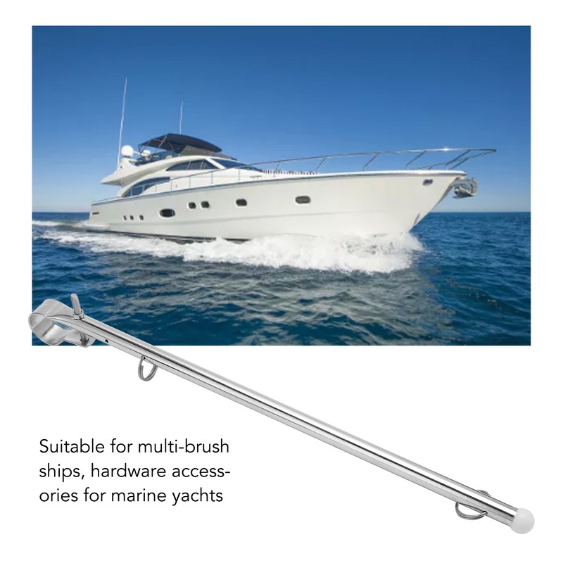 Boat Flag Pole Beautiful Practical Polishing Stainless Steel Rail Mount