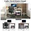 IBVIVIC Printer Stand with 3 Compartment, Under Desk Black Printer