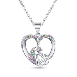 Unicorn Necklace for Teen Girls,Heart Initial Necklaces for Girls Kids Necklaces Unicorn Letter X Initial Necklaces for Girls Toddler Necklaces Unicorn Necklaces for Little Girls Jewelry Unicorn Gifts