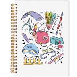 AQYIP Nail Tech Spiral Notebook, Nail Artist Technician Gifts Journal, Beautician Gifts for Women, Manicurist Beauty Gift Notebook for Note Taking, 5.5x8.3 Inch