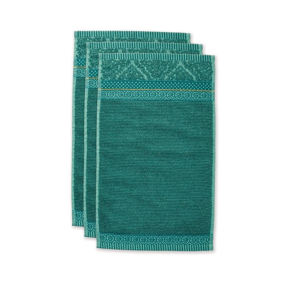 Pip Studio Guest Towel Set Soft Zellige 3 x Green Size 30 x 50 x 3 cm