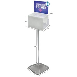 Azar 206303 White Lottery Box on Pedestal