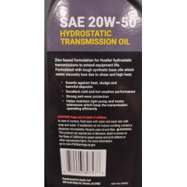 Hustler OEM Hustler 606952 Full Synthetic Hydrostatic Transimission Oil SAE 20W-50 Quart