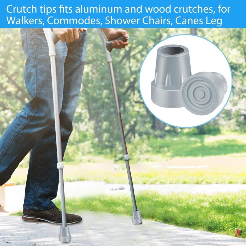 Crutch Tips, 2 Pack 7/8 inch Heavy Duty Replacement Cane