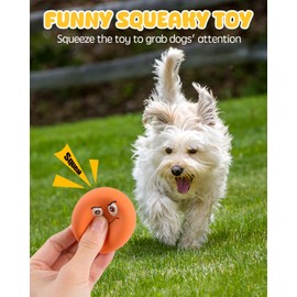 SCHITEC Squeaky Dog Toys, Funny Interactive Puppy Ball Toy, [6 Pack] Latex Rubber Squeak Pet Balls for Puppies Small Breed Dogs