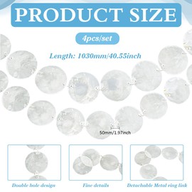 BENECREAT Seashell Wind Chime, 4 Total Length: Approx. 1.6 ft (4 m), White, Natural Seashells, Shell Crafts, Door Chimes, Doors, Curtains, Chandeliers, Craft Wreaths, DIY Crafts, Hanging Decoration