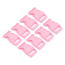PATIKIL Pack of 8 Plastic Buckles Quick Side Release Clips Buckle for Strap Webbing Belt Craft Backpack Repair Sewing Projects Pink 16 mm