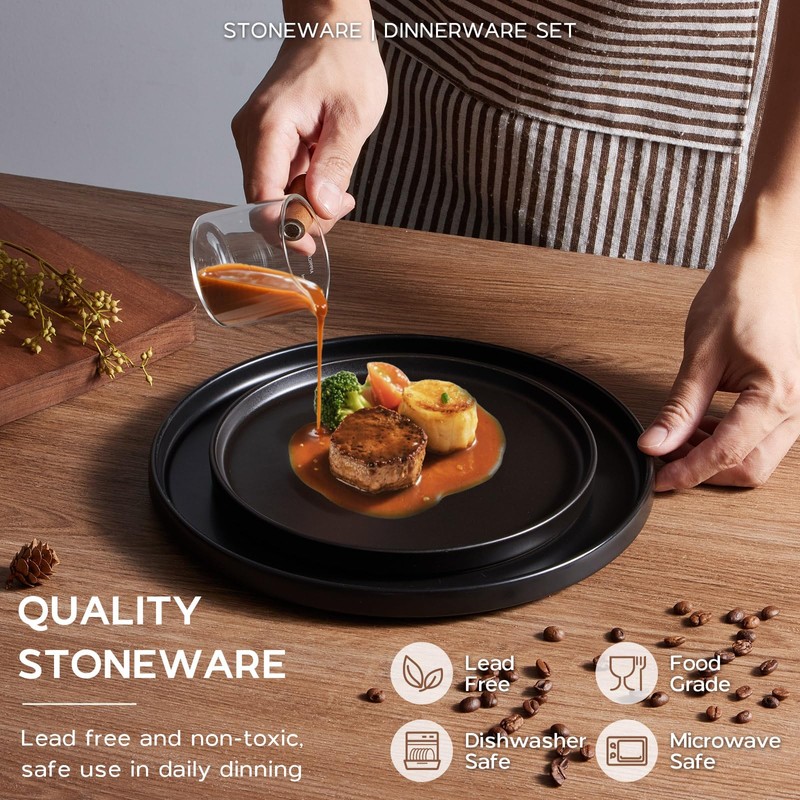 Onader 16 Piece Dinnerware Sets with Serving Bowls for 4,