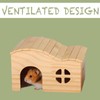 Large Natural Wooden Hamster Hideout House - Chew-Resistant Pet Toy