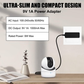 Ladegerät 9V 1A für Tapo C100, C200, C210, C310, C320WS, TC60, TC70, Ladegerät für Kamera mit 1.5 m Kabel, Kamera Adapter Netzteil für Tapo WLAN Kamera