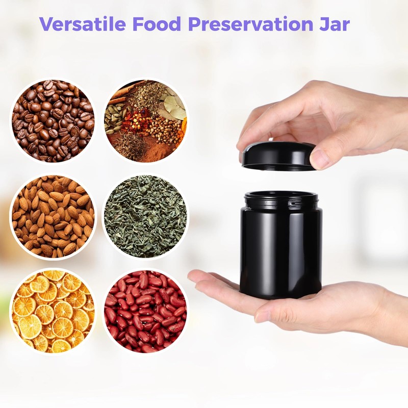 Lnrueg 8.5 Oz 250ML Smell Proof Jar, Black Viewing Jars