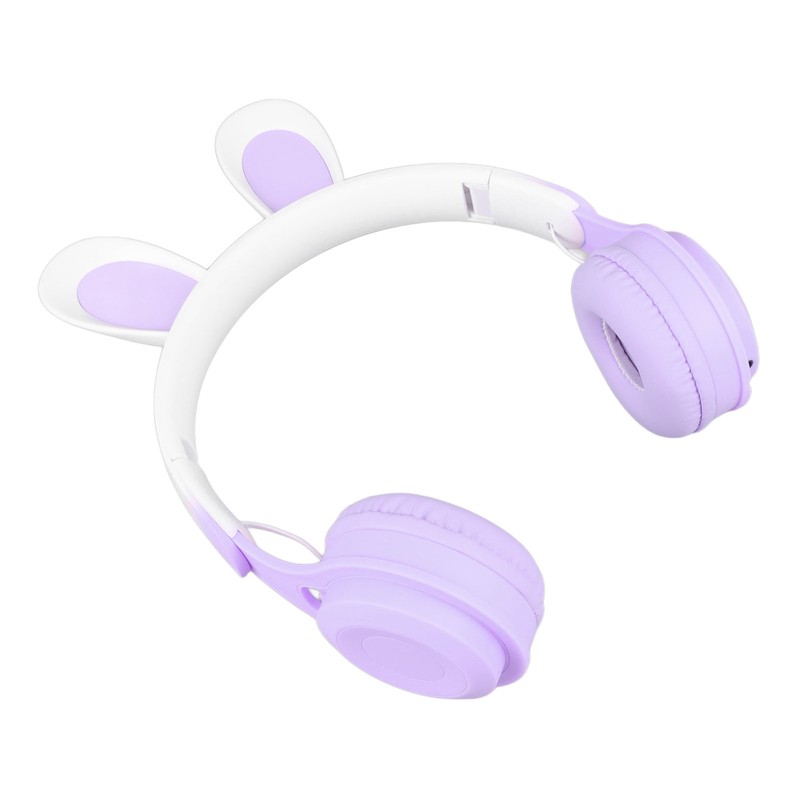 Rabbit Ear Headsets LED Light Headphones Cute Lightweight Adjustable Headband