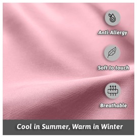 Anti-Allergy Anti-Bacterial Brushed Soft Touch Microfibre Duvet Cover & Pillowcase/s Bedding Bed Linen Set (Pink, Single)