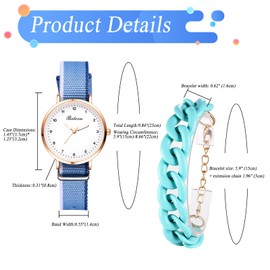 腕時計 レディース ブレスレット セット 帆布ベルト: 可愛い カジュアル 編み ブレスレット アナログ ウォッチ ファッション アクセサリー - 誕生日 記念日 バレンタインデー クリスマス プレゼント