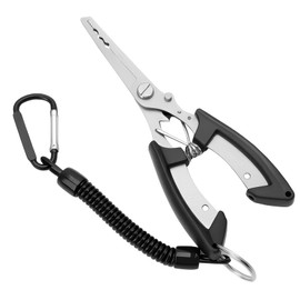 RTDHO Fishing Pliers Multi-Functional Fish Pliers for Hook Remover Line Cutter Stainless Steel Long Nose Fishing Scissors Multi Tool with Lanyard for Saltwater Sea Freshwater
