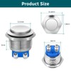HOTUT 4 Pieces 16 mm Momentary Push Button Switch, Waterproof