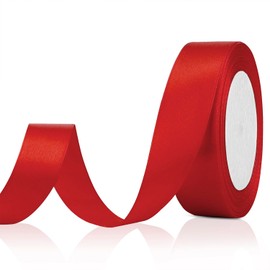 Red Ribbon Valentine Ribbon for Gift Wrapping Ribbons for Crafting Satin Ribbon Hair Ribbon for Hair Ribbons for Women Christmas Tree Ribbon Silk Ribbon 1 Inch X 25 Yards Thin Ribbons Satin Bows