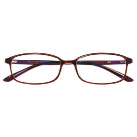 Zoff Square PC Glasses, PC REGULAR TYPE (Blue Light Cut Rate Approx. 35%) PC, Transparent Lenses, PC Glasses, PC Glasses, PC Glasses, Men's, Women's, Stylish [54 □ 16-143], brown (french toast 19-1012tcx)