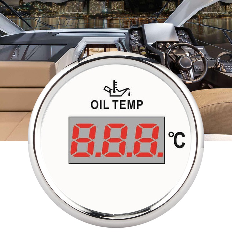 Universal Digital Oil Temperature Gauge 52mm 50‑150℃ W/Red Backlight 12V/24V
