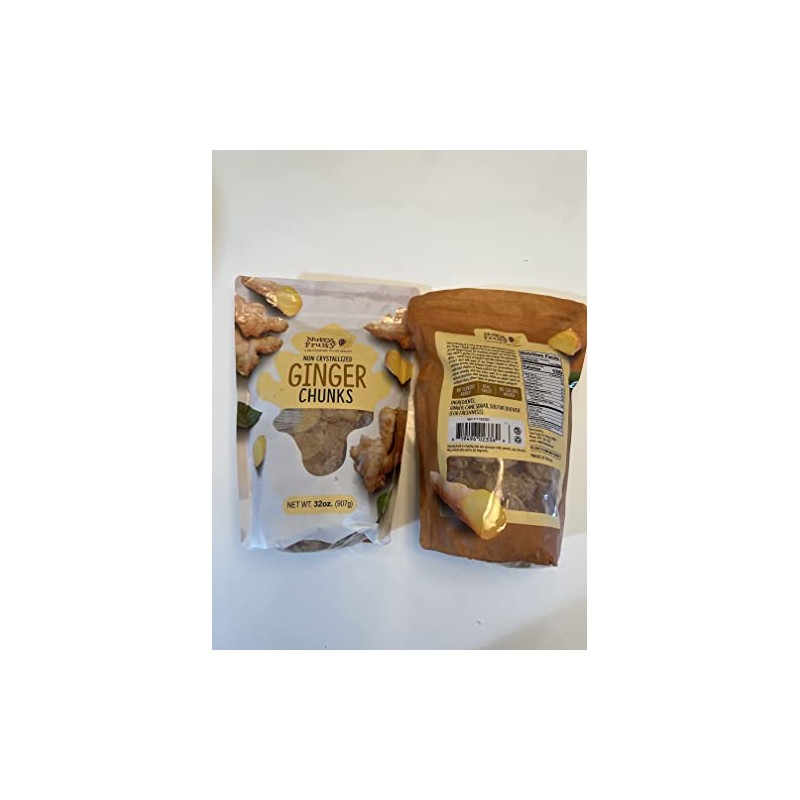 Nutty & Fruity Ginger Chunks Dried Non Crystallized (Pack of