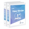 SUNEE 3 Ring Binder 1 Inch 2 Pack, Clear View