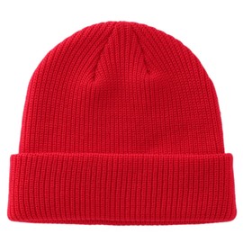 Decentron Knit Beanie Hat for Men Women Winter Warm Hats Classic Cuffed Beanies Acrylic Watch Hat (Pure RED)